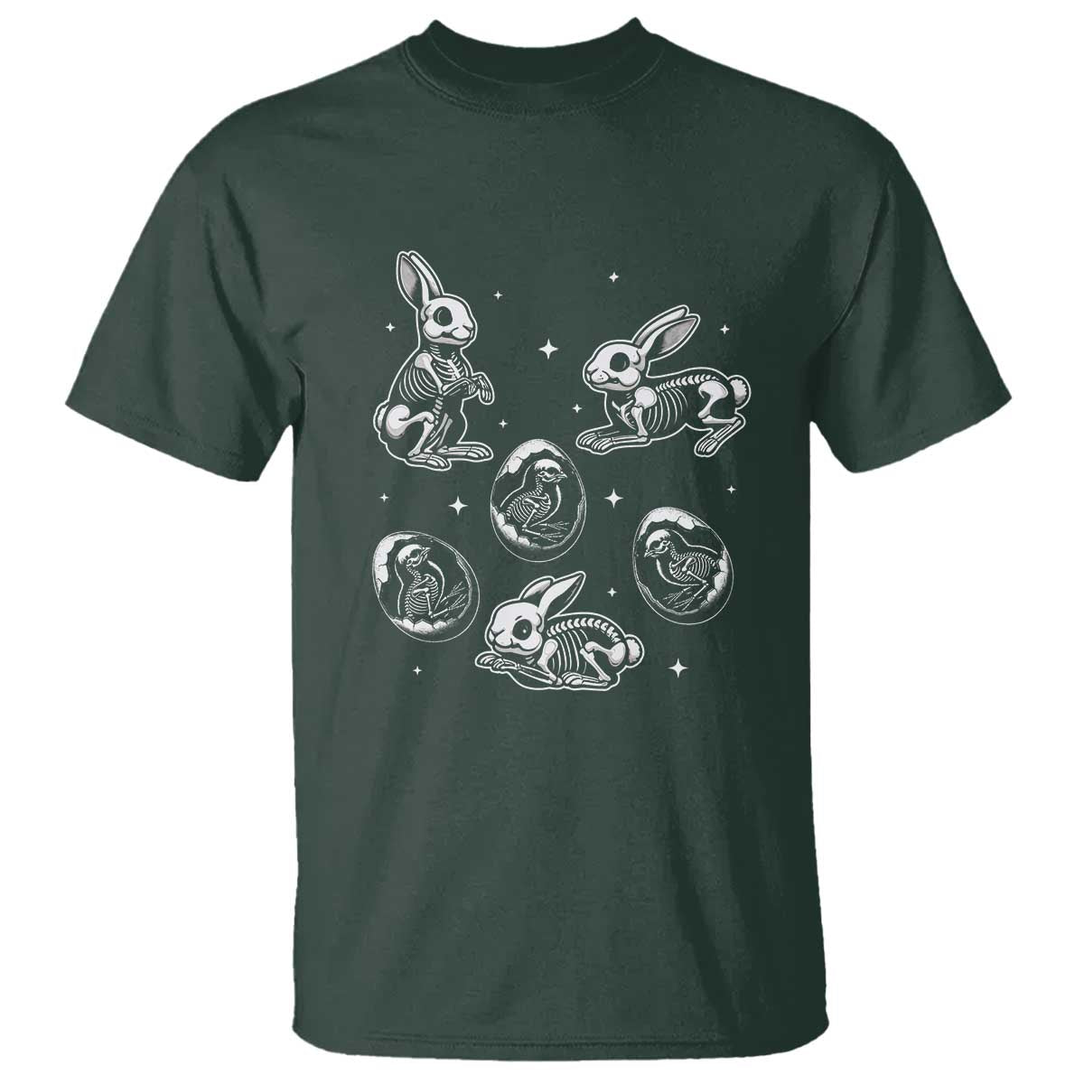 Funny Easter Day Spooky Bunny Chicks Skeleton T Shirt