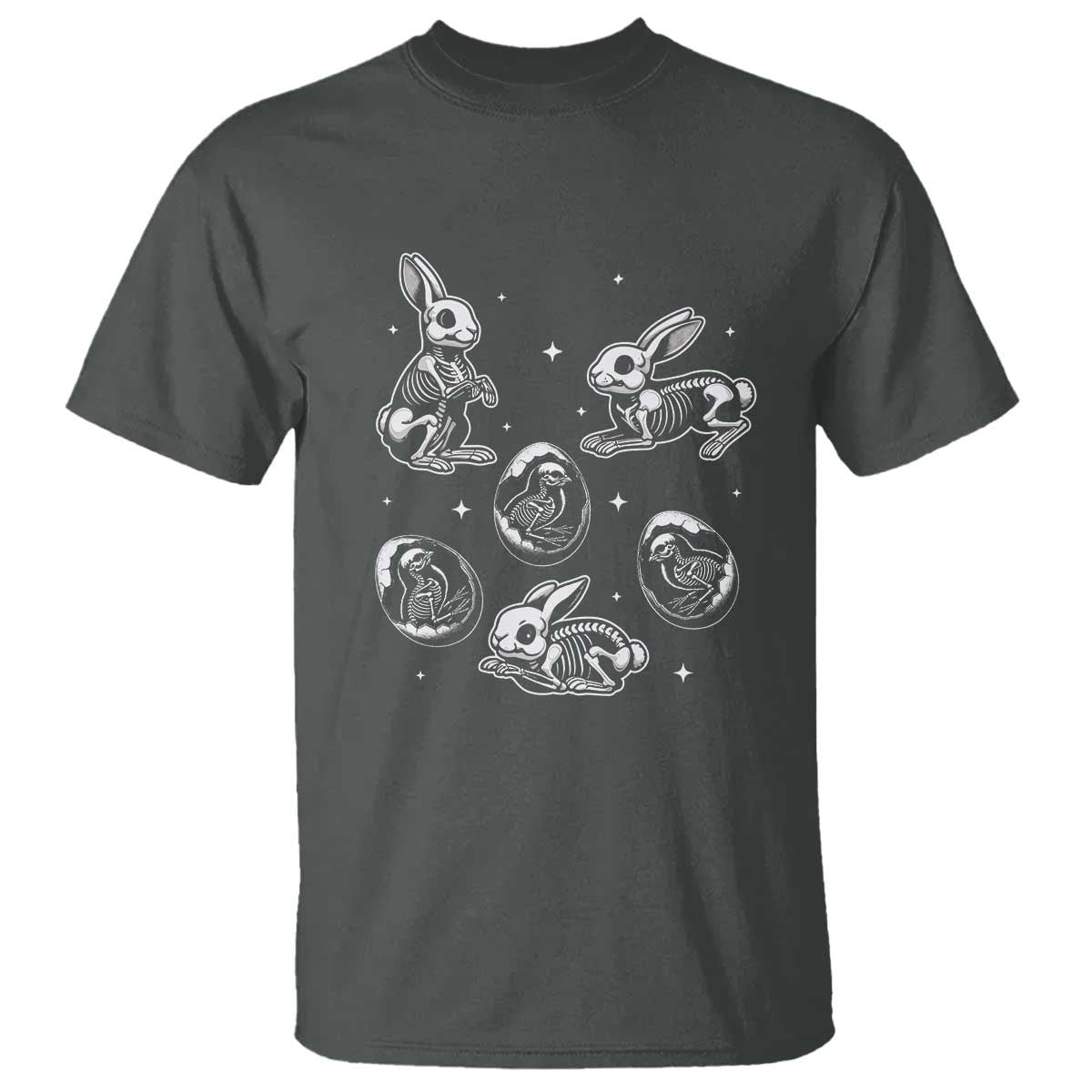 Funny Easter Day Spooky Bunny Chicks Skeleton T Shirt
