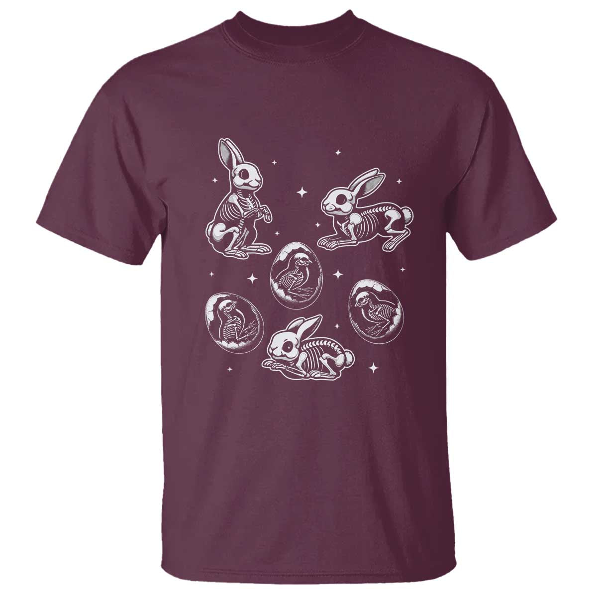 Funny Easter Day Spooky Bunny Chicks Skeleton T Shirt