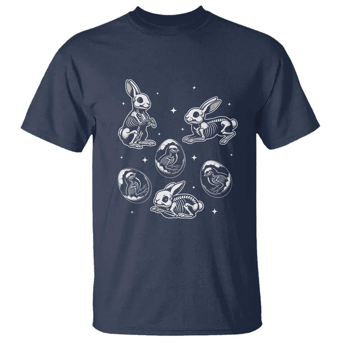 Funny Easter Day Spooky Bunny Chicks Skeleton T Shirt