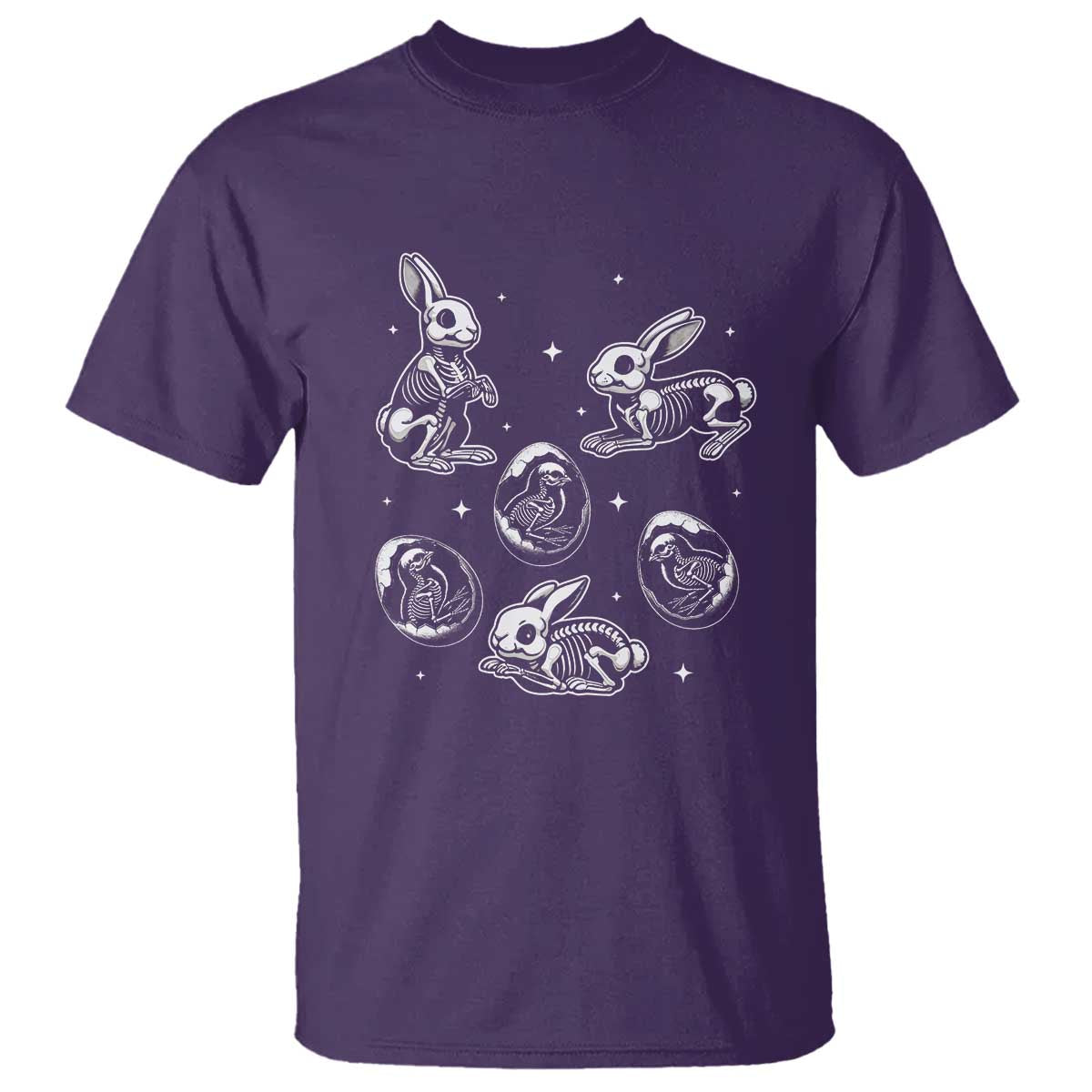 Funny Easter Day Spooky Bunny Chicks Skeleton T Shirt
