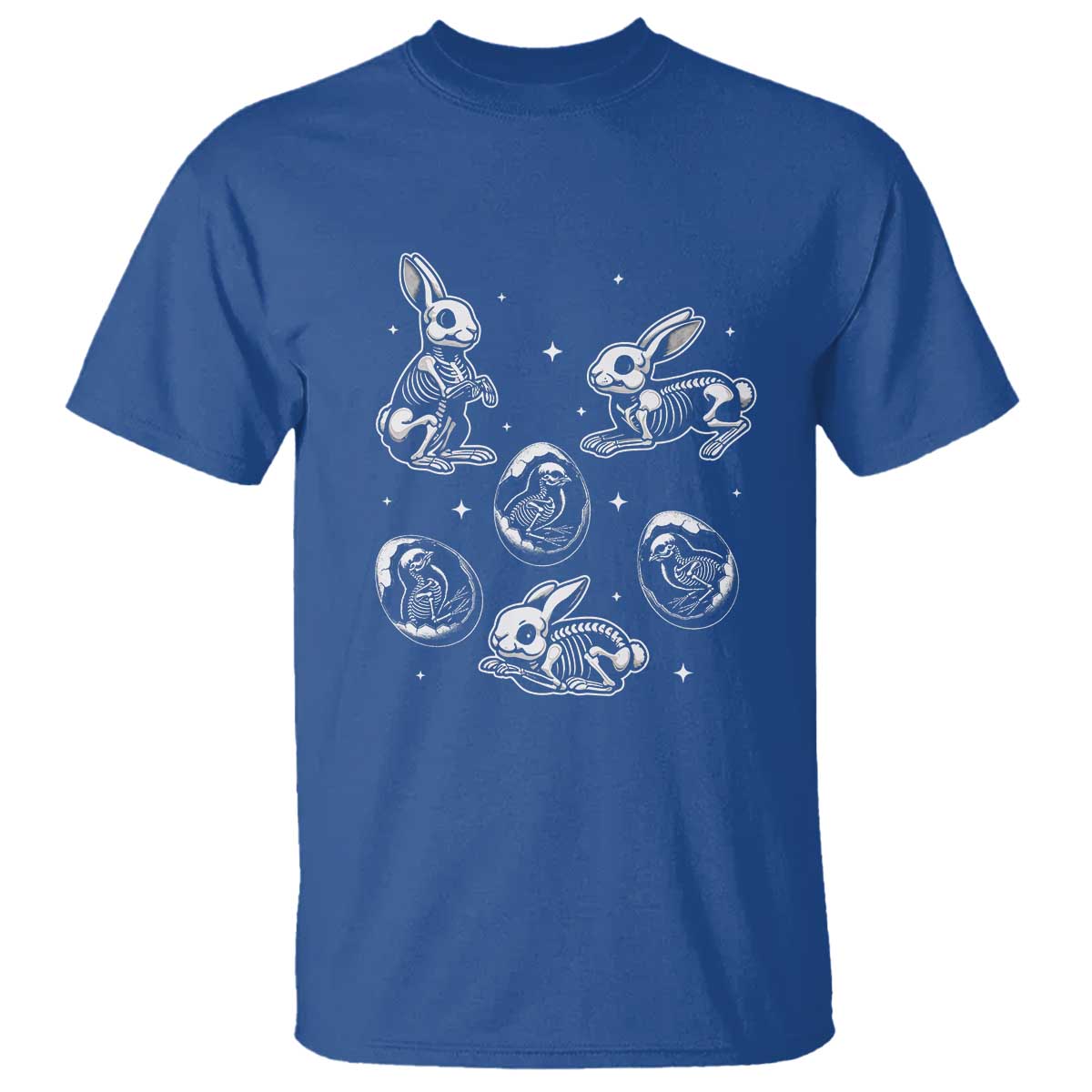 Funny Easter Day Spooky Bunny Chicks Skeleton T Shirt