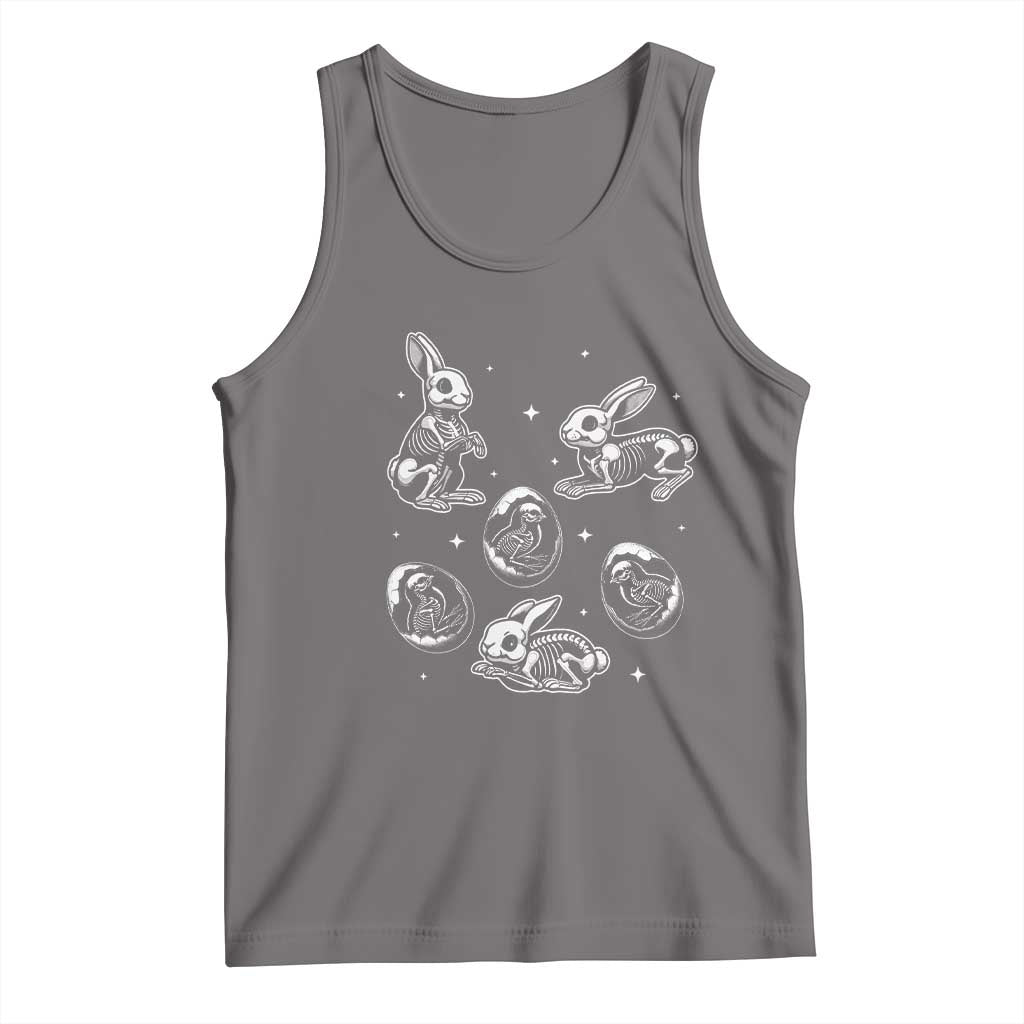 Funny Easter Day Spooky Bunny Chicks Skeleton Tank Top