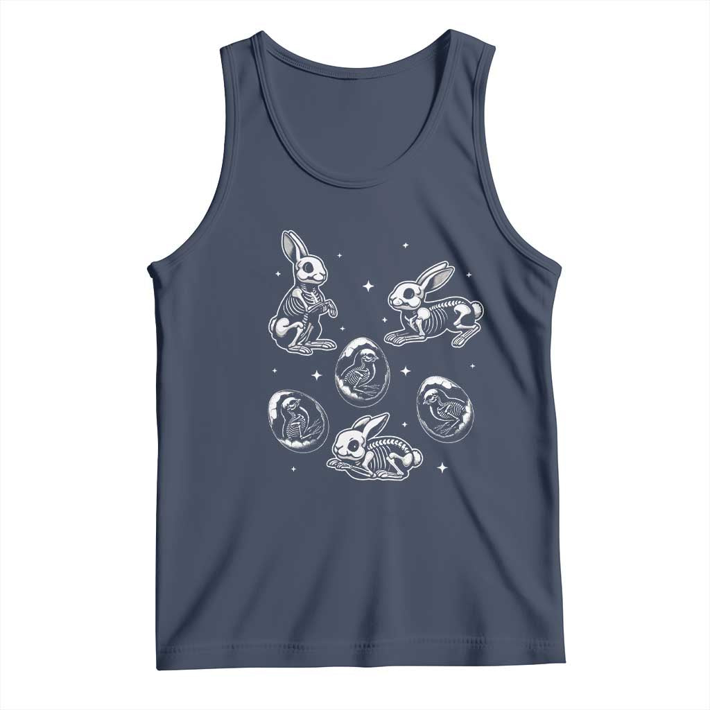 Funny Easter Day Spooky Bunny Chicks Skeleton Tank Top