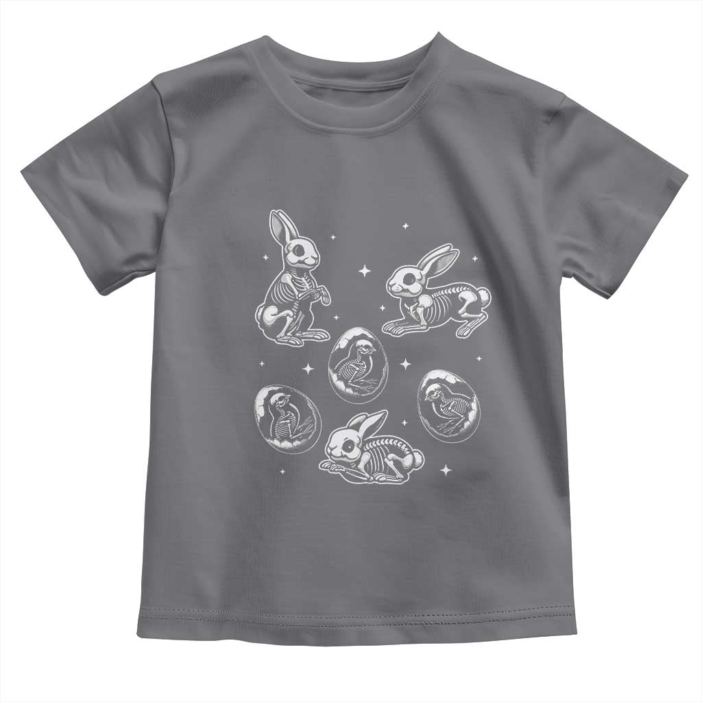 Funny Easter Day Spooky Bunny Chicks Skeleton Toddler T Shirt