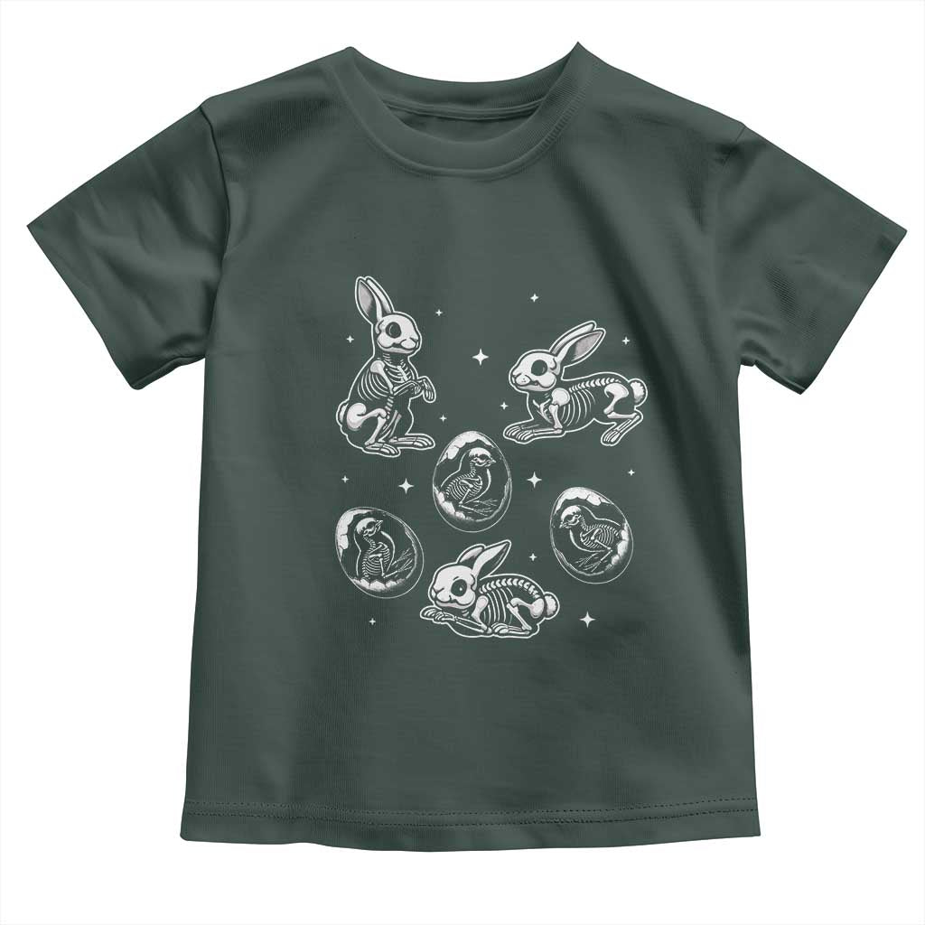 Funny Easter Day Spooky Bunny Chicks Skeleton Toddler T Shirt