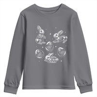 Funny Easter Day Spooky Bunny Chicks Skeleton Youth Sweatshirt