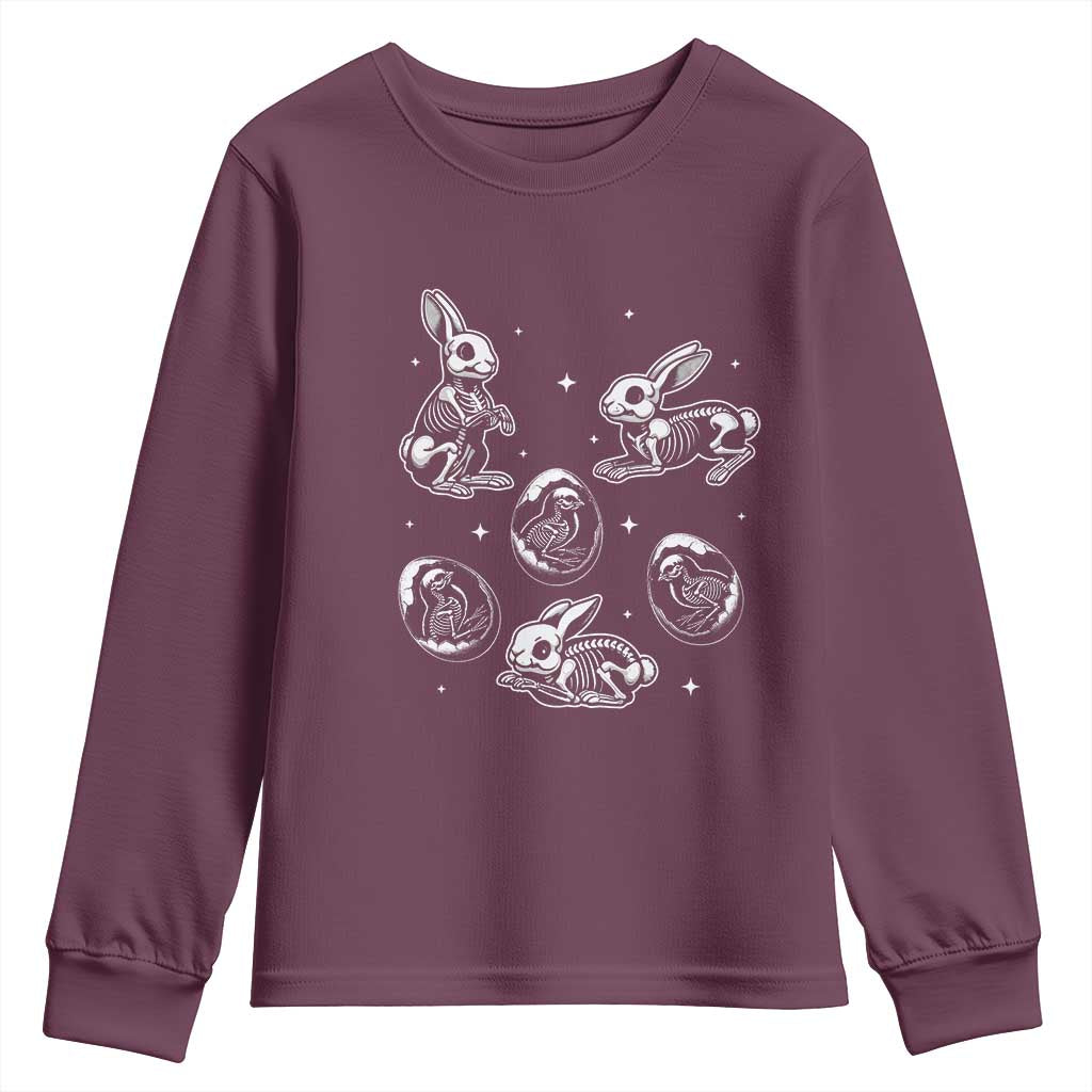 Funny Easter Day Spooky Bunny Chicks Skeleton Youth Sweatshirt