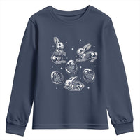 Funny Easter Day Spooky Bunny Chicks Skeleton Youth Sweatshirt