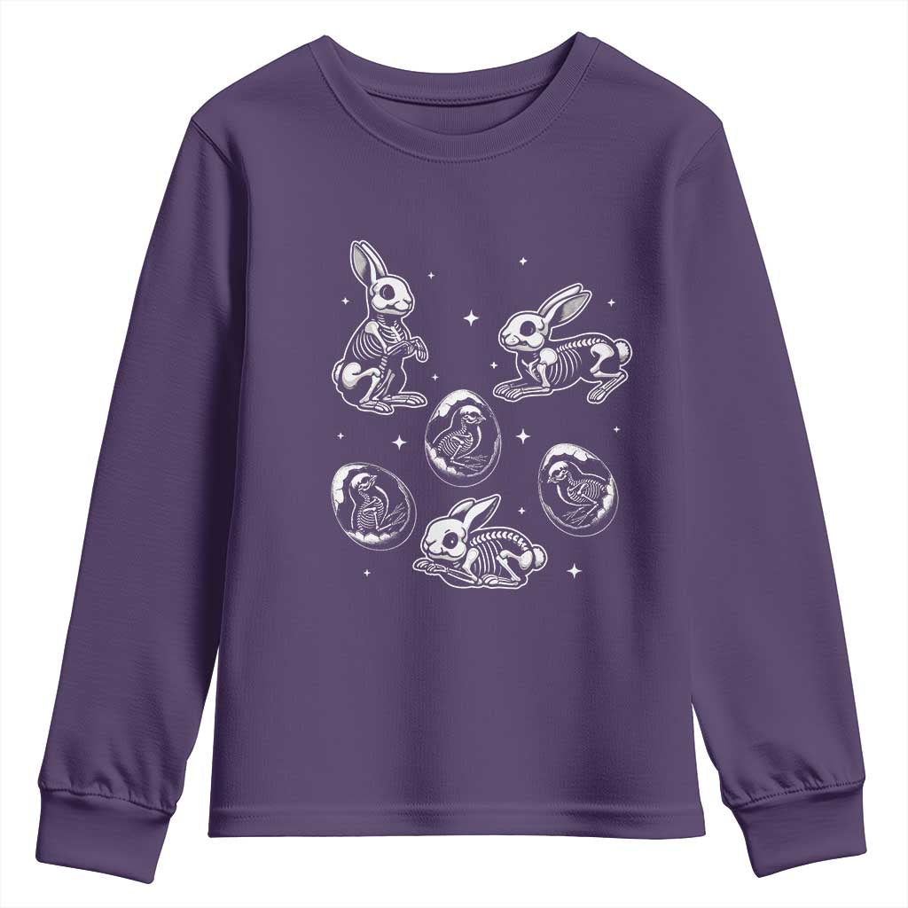 Funny Easter Day Spooky Bunny Chicks Skeleton Youth Sweatshirt