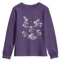 Funny Easter Day Spooky Bunny Chicks Skeleton Youth Sweatshirt