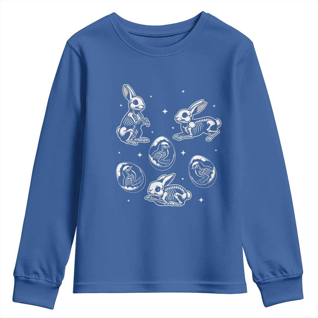 Funny Easter Day Spooky Bunny Chicks Skeleton Youth Sweatshirt