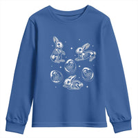 Funny Easter Day Spooky Bunny Chicks Skeleton Youth Sweatshirt