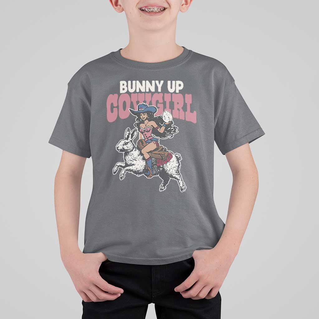 Funny Easter Day Western T Shirt For Kid Bunny Up Cowgirl Country Bunny