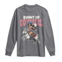 Funny Easter Day Western Long Sleeve Shirt Bunny Up Cowgirl Country Bunny