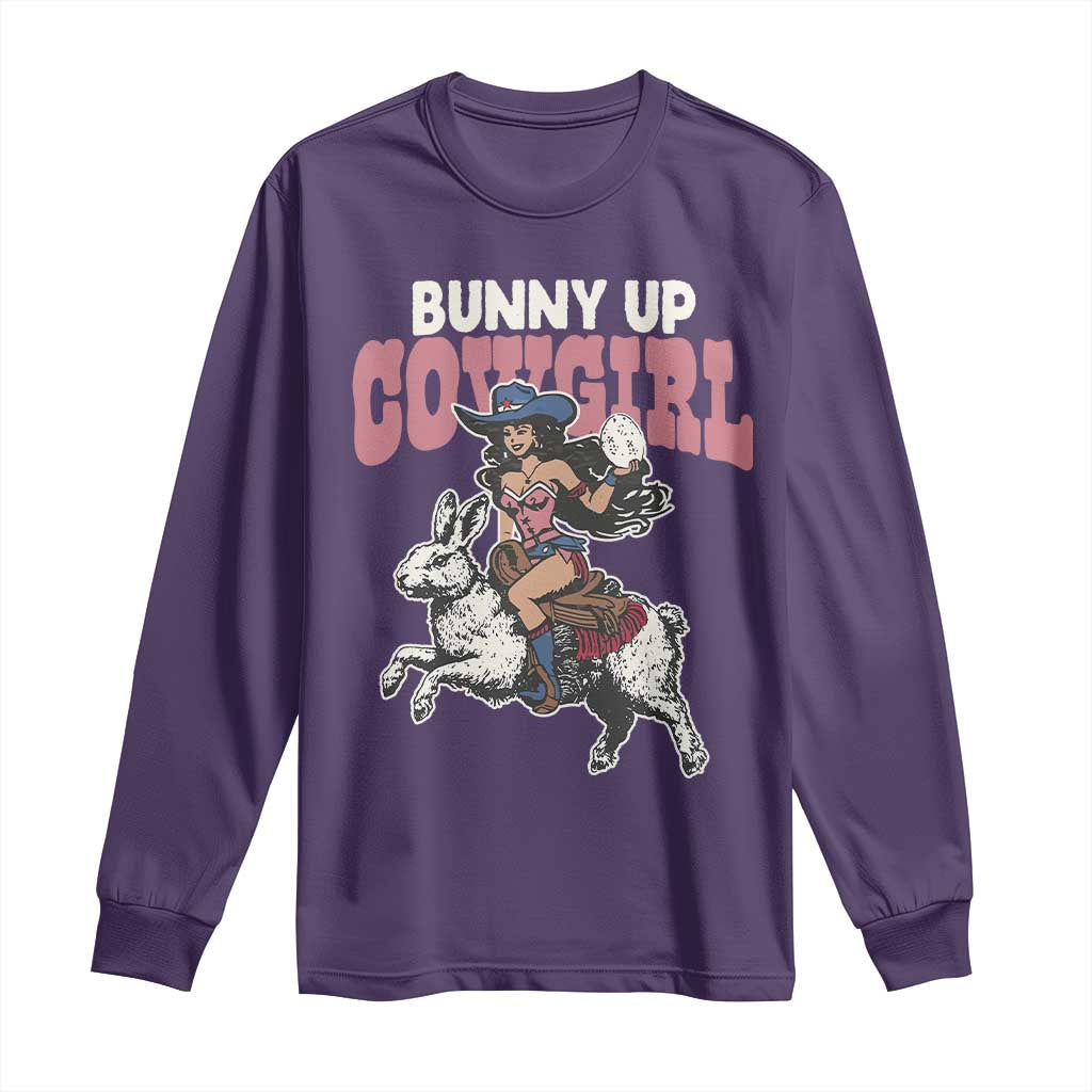 Funny Easter Day Western Long Sleeve Shirt Bunny Up Cowgirl Country Bunny
