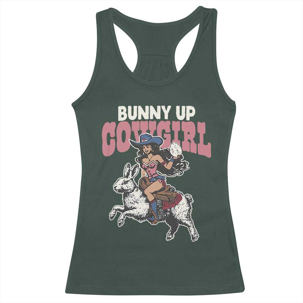 Funny Easter Day Western Racerback Tank Top Bunny Up Cowgirl Country Bunny