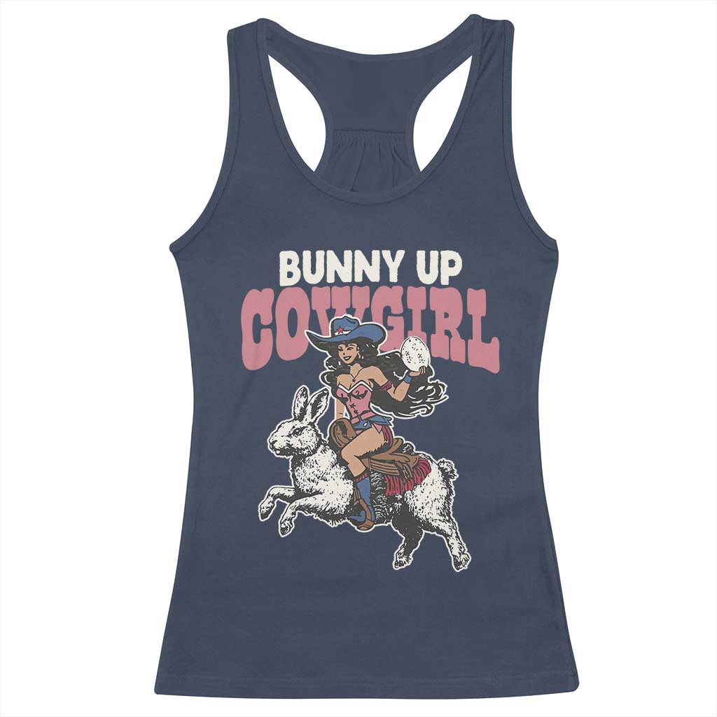 Funny Easter Day Western Racerback Tank Top Bunny Up Cowgirl Country Bunny
