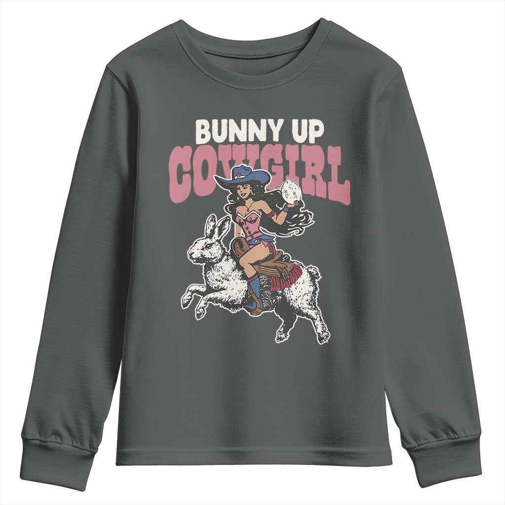 Funny Easter Day Western Youth Sweatshirt Bunny Up Cowgirl Country Bunny