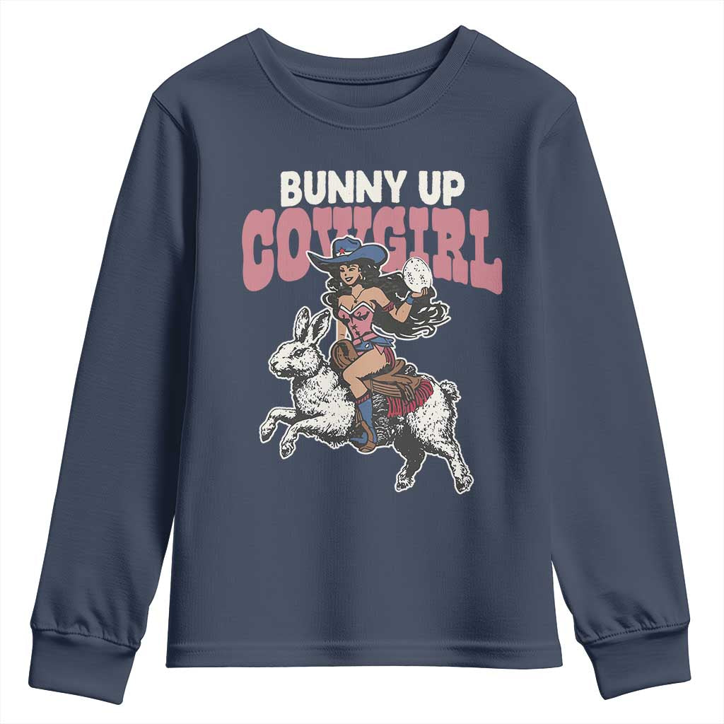 Funny Easter Day Western Youth Sweatshirt Bunny Up Cowgirl Country Bunny