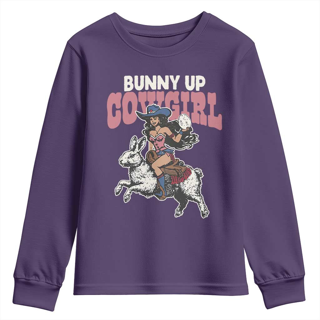 Funny Easter Day Western Youth Sweatshirt Bunny Up Cowgirl Country Bunny