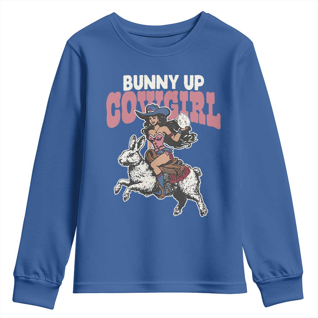 Funny Easter Day Western Youth Sweatshirt Bunny Up Cowgirl Country Bunny