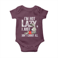 Funny I'm Not Lazy I Just Don't Carrot All Baby Onesie Lazy Bunny Rabbit