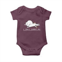 Funny Rabbit I Don't Carrot All Baby Onesie Lazy Bunny Easter Day