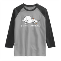 Funny Rabbit I Don't Carrot All Raglan Shirt Lazy Bunny Easter Day