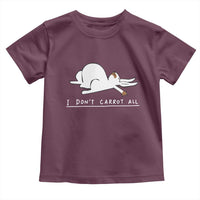 Funny Rabbit I Don't Carrot All Toddler T Shirt Lazy Bunny Easter Day