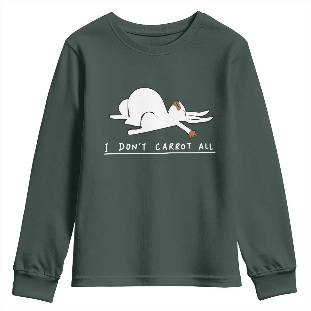 Funny Rabbit I Don't Carrot All Youth Sweatshirt Lazy Bunny Easter Day