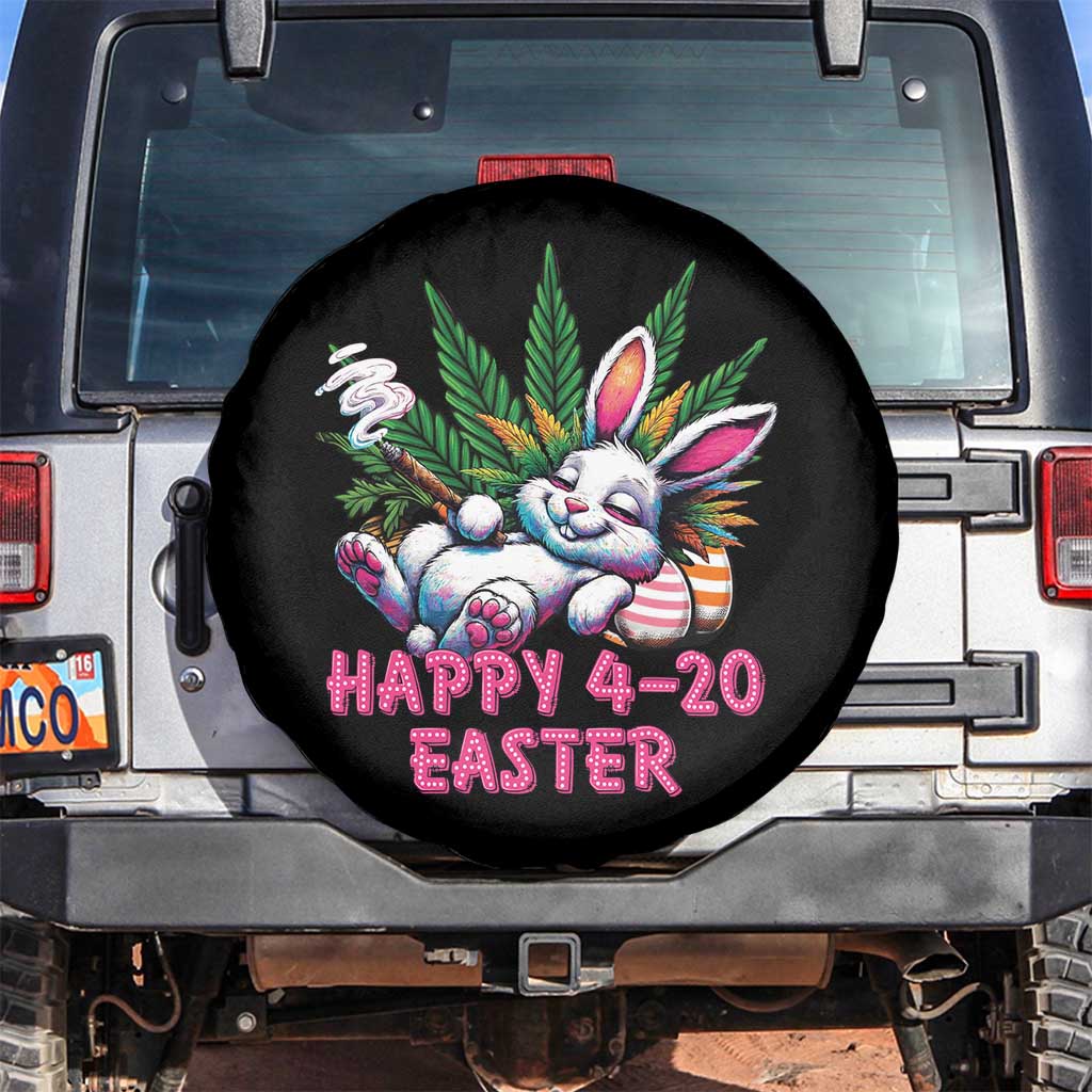 Funny Easter Day Cannabis Weed Spare Tire Cover Happy 420 Easter Bunny