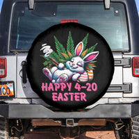Funny Easter Day Cannabis Weed Spare Tire Cover Happy 420 Easter Bunny