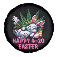 Funny Easter Day Cannabis Weed Spare Tire Cover Happy 420 Easter Bunny