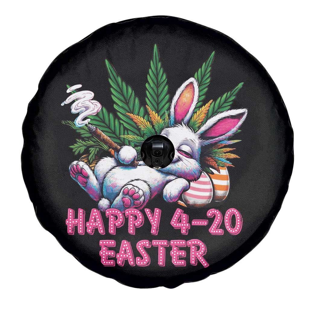 Funny Easter Day Cannabis Weed Spare Tire Cover Happy 420 Easter Bunny