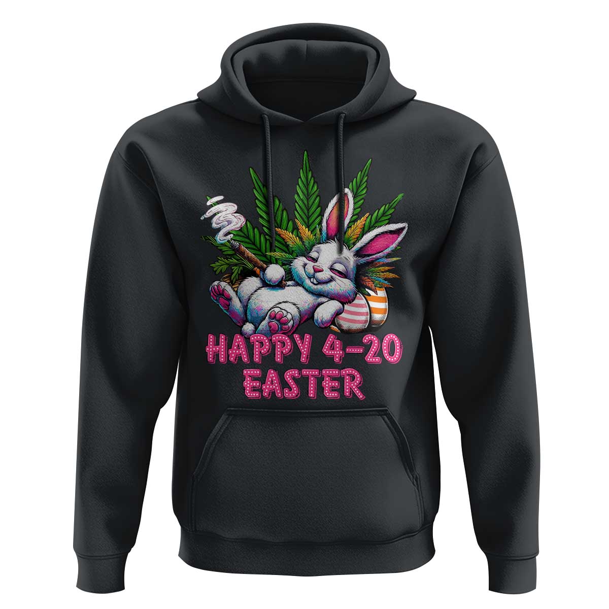 Funny Easter Day Cannabis Weed Hoodie Happy 420 Easter Bunny