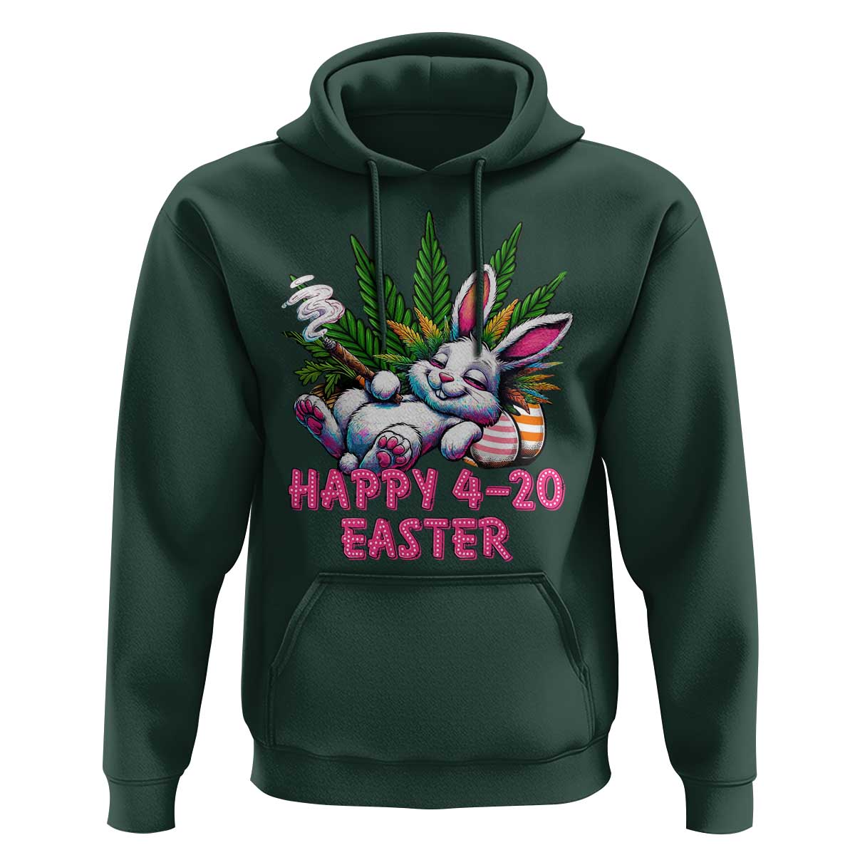 Funny Easter Day Cannabis Weed Hoodie Happy 420 Easter Bunny