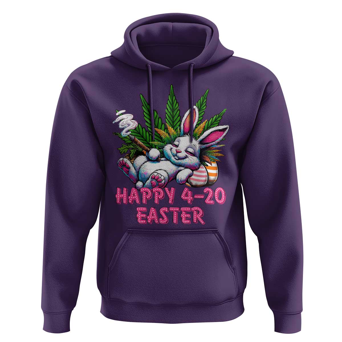 Funny Easter Day Cannabis Weed Hoodie Happy 420 Easter Bunny