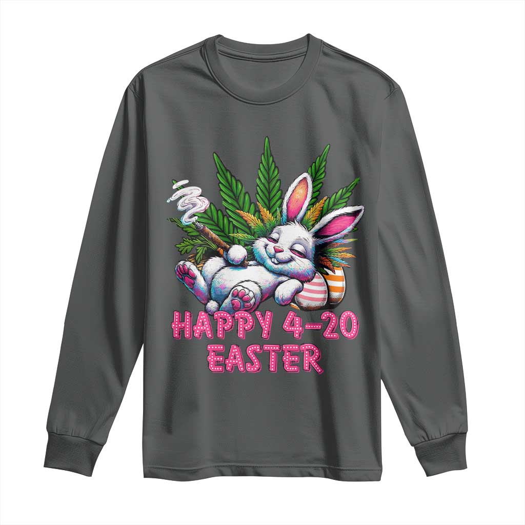 Funny Easter Day Cannabis Weed Long Sleeve Shirt Happy 420 Easter Bunny