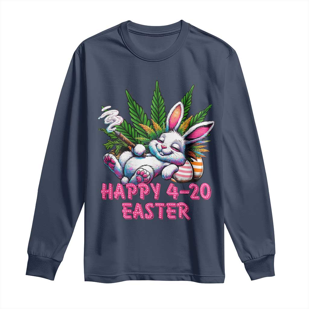 Funny Easter Day Cannabis Weed Long Sleeve Shirt Happy 420 Easter Bunny