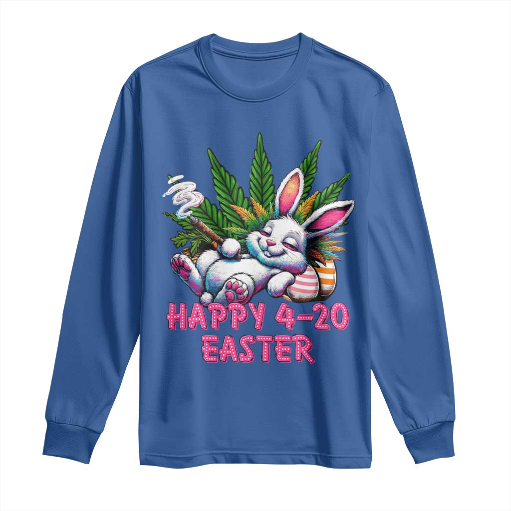 Funny Easter Day Cannabis Weed Long Sleeve Shirt Happy 420 Easter Bunny