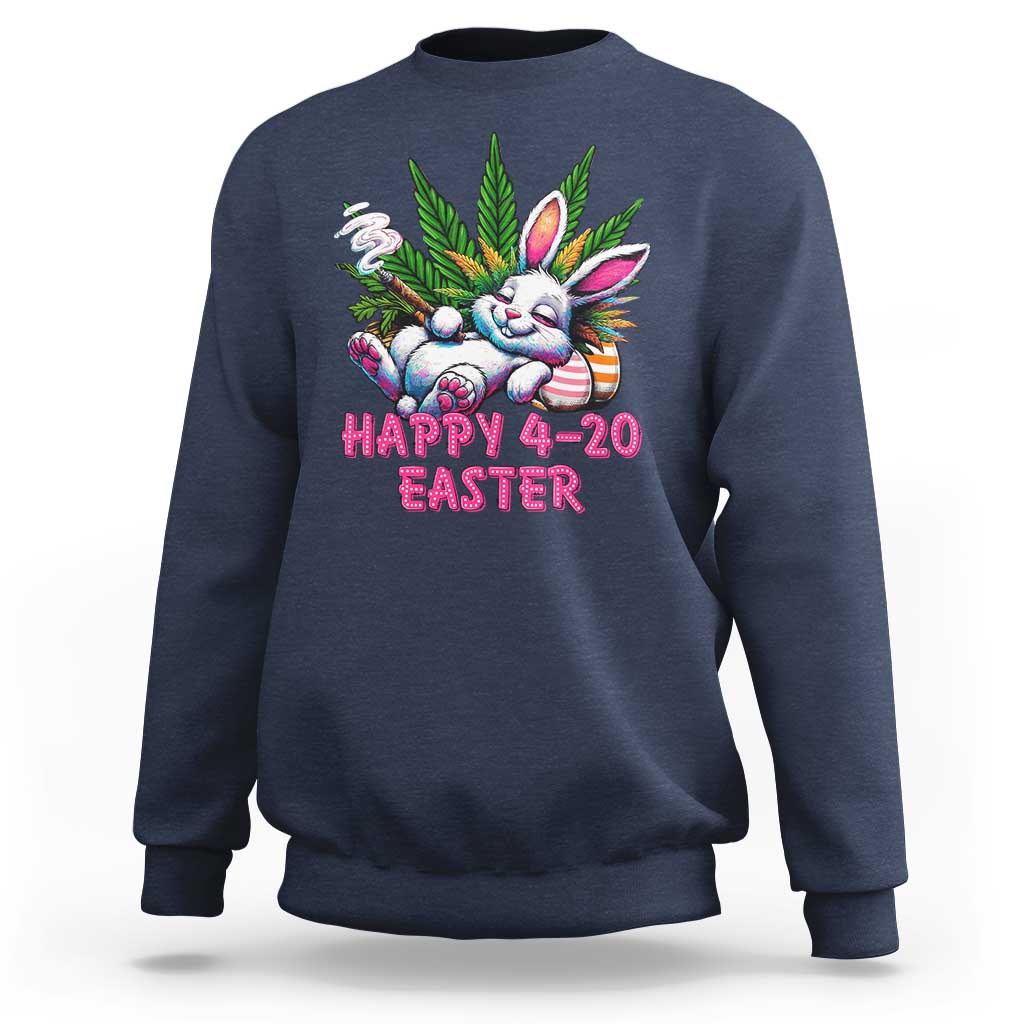 Funny Easter Day Cannabis Weed Sweatshirt Happy 420 Easter Bunny