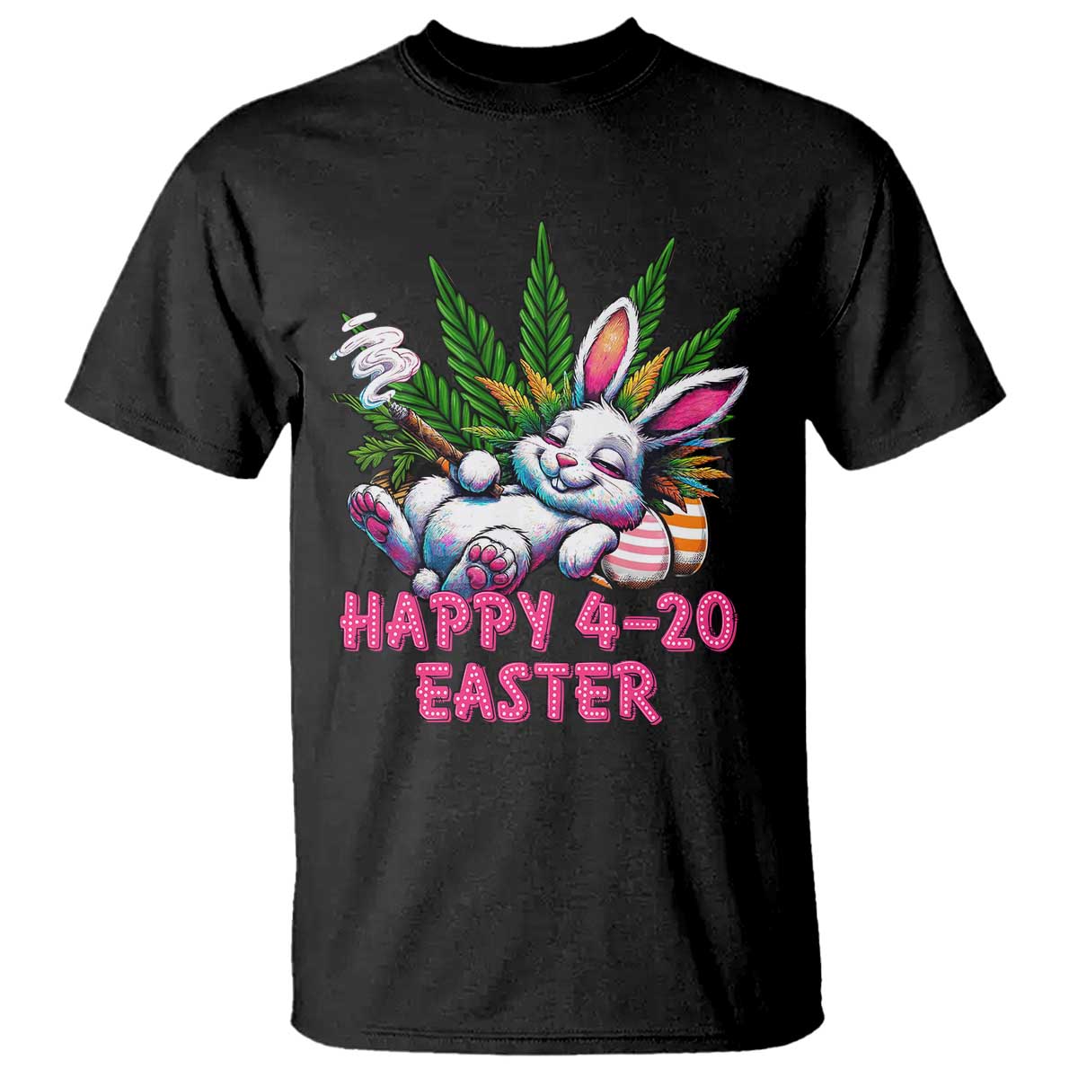 Funny Easter Day Cannabis Weed T Shirt Happy 420 Easter Bunny