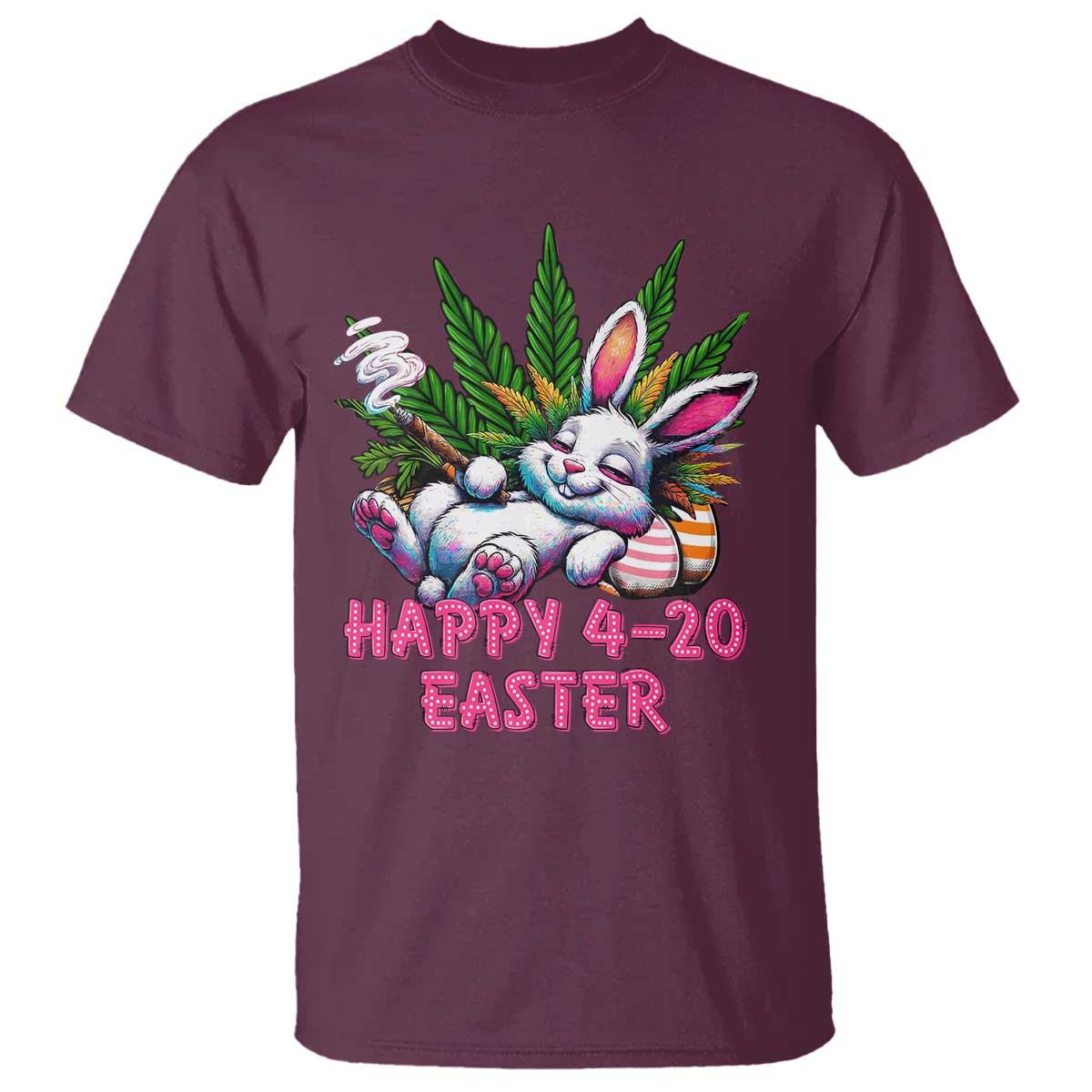 Funny Easter Day Cannabis Weed T Shirt Happy 420 Easter Bunny