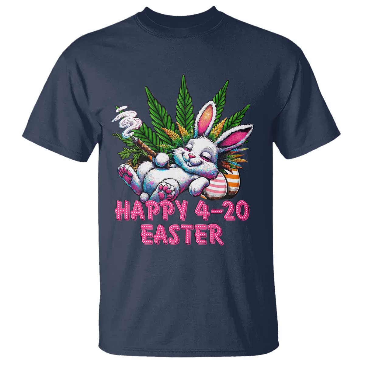 Funny Easter Day Cannabis Weed T Shirt Happy 420 Easter Bunny