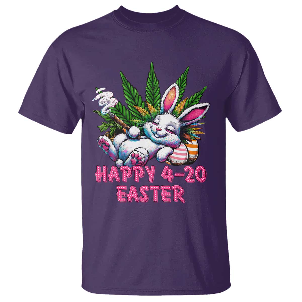 Funny Easter Day Cannabis Weed T Shirt Happy 420 Easter Bunny