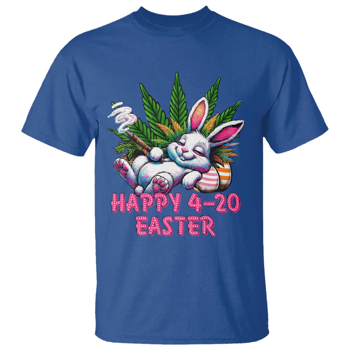 Funny Easter Day Cannabis Weed T Shirt Happy 420 Easter Bunny