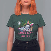 Funny Easter Day Cannabis Weed T Shirt For Women Happy 420 Easter Bunny