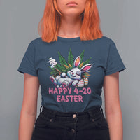 Funny Easter Day Cannabis Weed T Shirt For Women Happy 420 Easter Bunny
