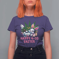 Funny Easter Day Cannabis Weed T Shirt For Women Happy 420 Easter Bunny